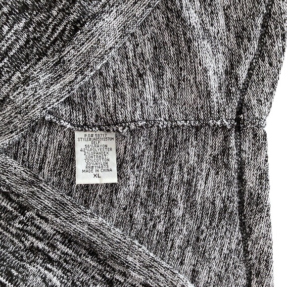 Chance or Fate XL Lightweight Sweater Hoodie Cowl Neck Gray Lace Roll up Sleeves - Picture 8 of 12